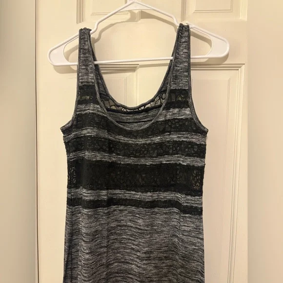 Free People Hazy Daze Grey W/ Black Lace Maxi Dress - Picture 13 of 17